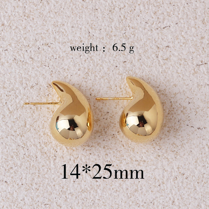 Kupferbeschichtung 18k echte Metall-Drop-förmige Ohrringe für Frauen