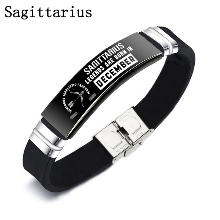 Zwart 12 Constellation Zodiac Sign Id armbanden armbanden voor vrouwelijke mannen