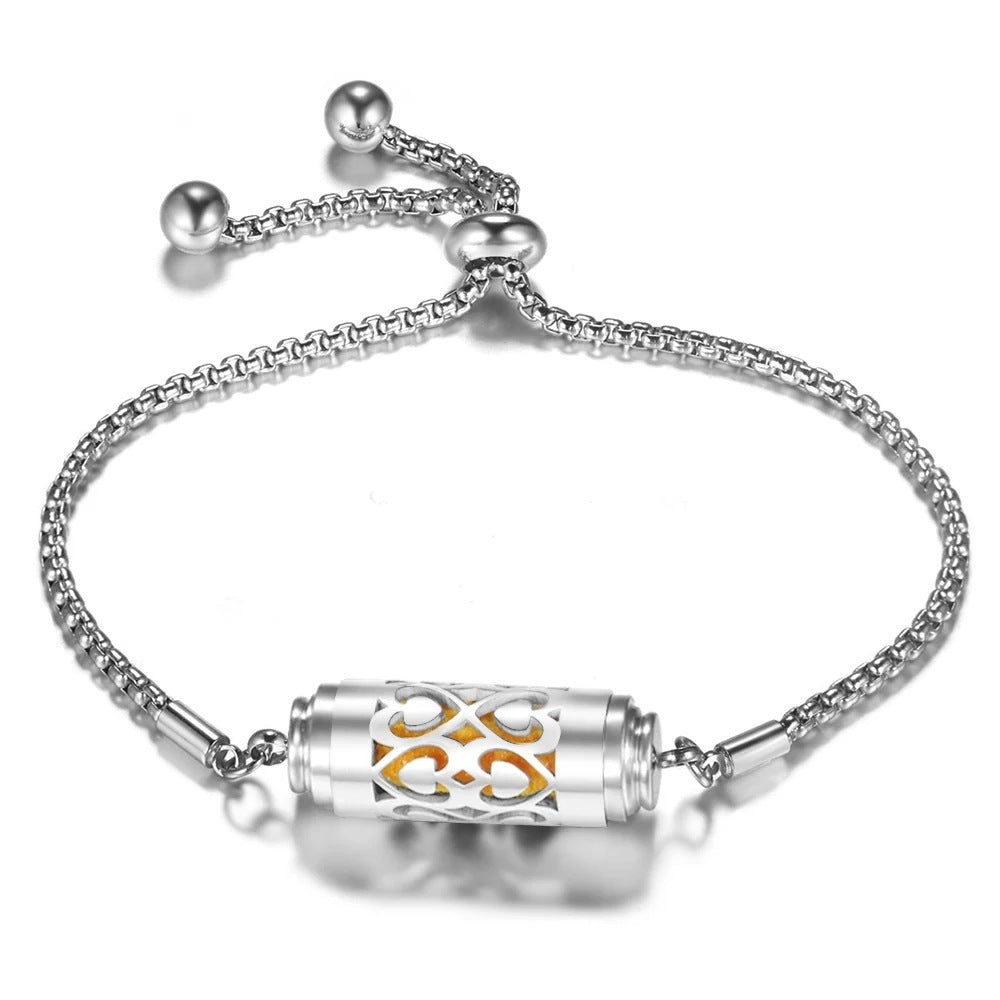 Bracelet de diffuseur d'huile essentielle réglable en acier inoxydable