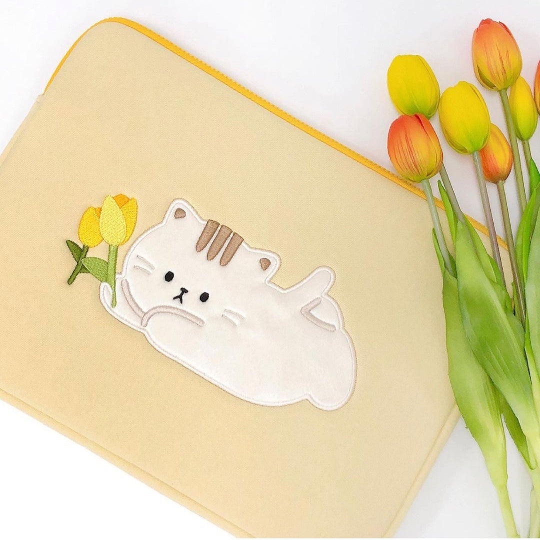 Bolsa de almacenamiento de tabletas para laptop de gatito bamtoree tulip