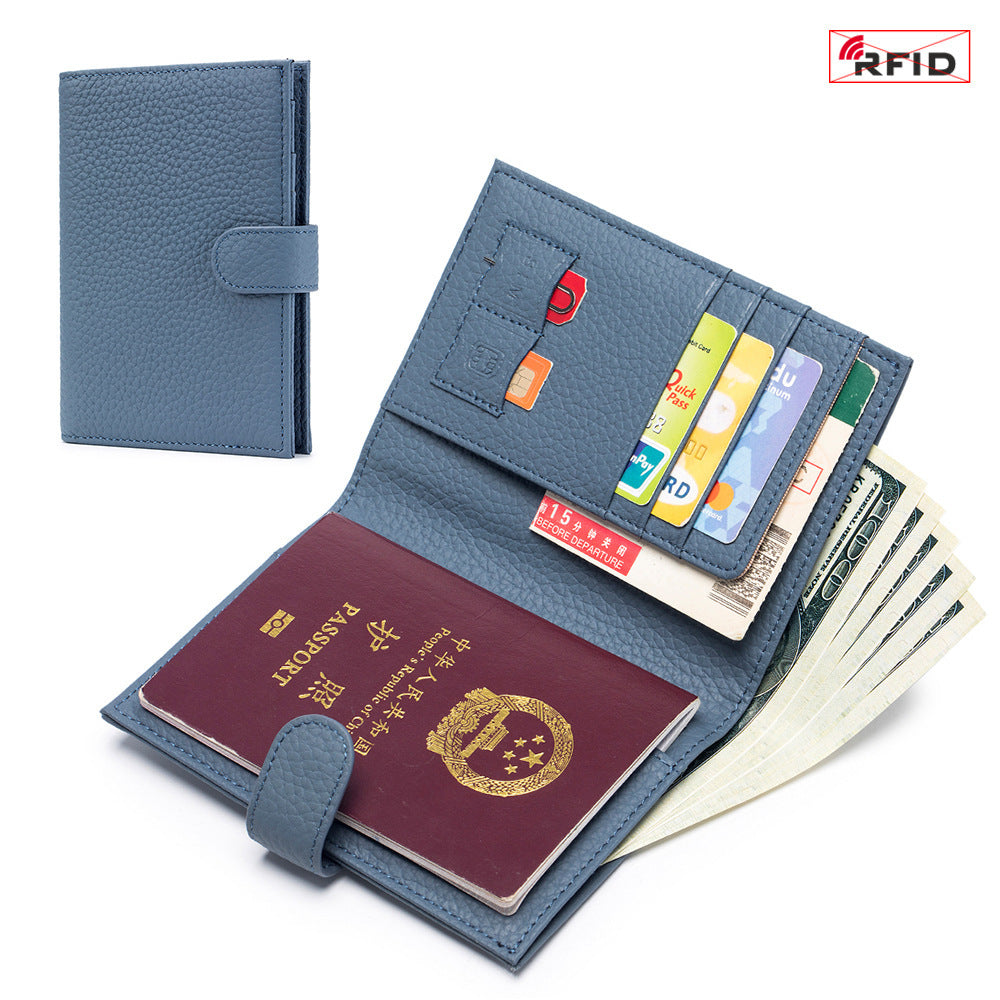 Cuoio in pelle sottile passaporto rfid multifunzionale