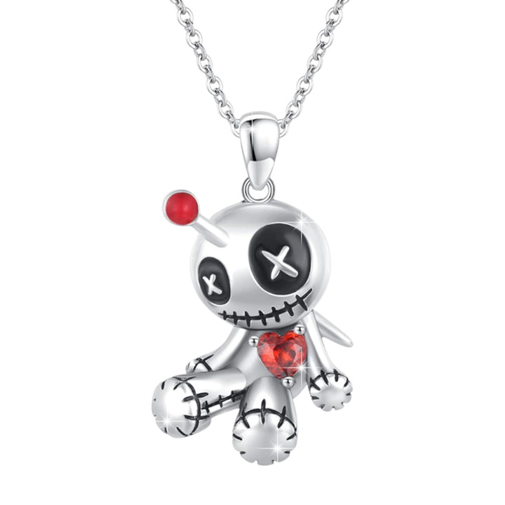 Dessin animé Coeur rouge Collier de poupée vaudou Halloween Personnalité Collier Collier Fashion Bijoux Accessoires