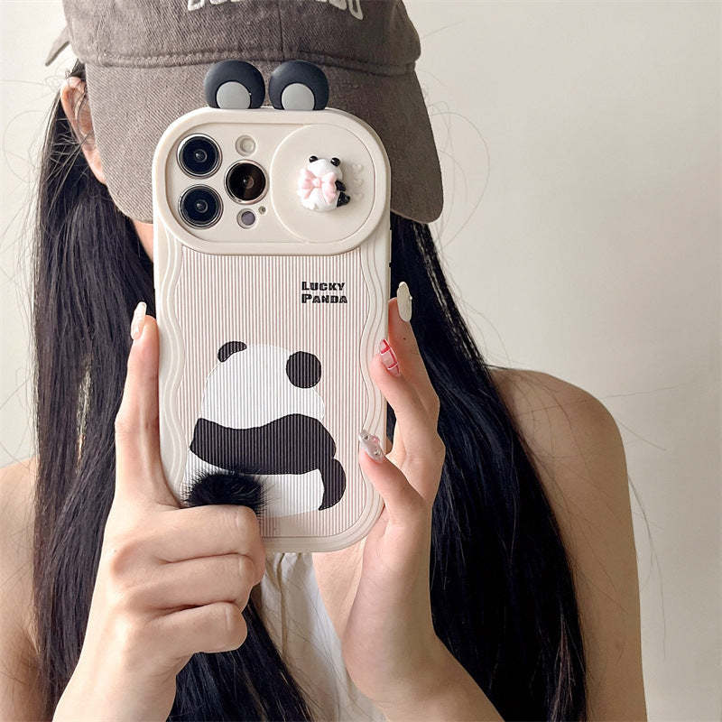 Capa de telefone fofa de panda peluda