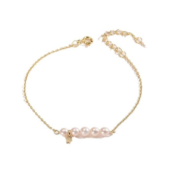 Fashions Ins Women Ins Pulsera de perlas de agua dulce natural