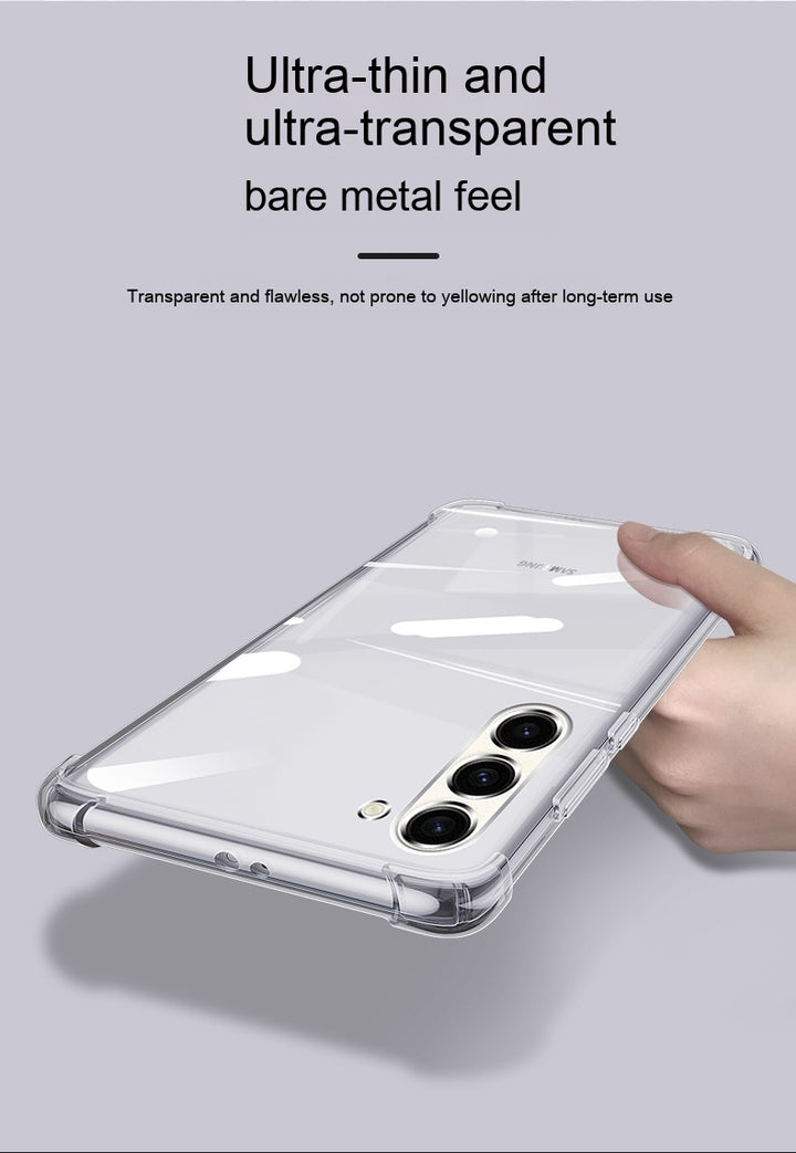 Aplicável S23 Caixa de telefone Airbag resistente a silicone transparente de silicone transparente