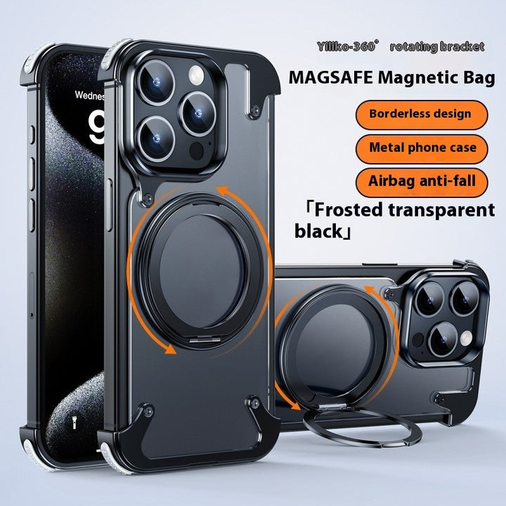 Magnetic Metal Drop-resistant Rotating Bracket Phone Case