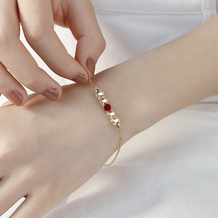 Fashion Pe Pod vrouwelijke diamant-ingelegde 12-kleuren geboortesteen armband