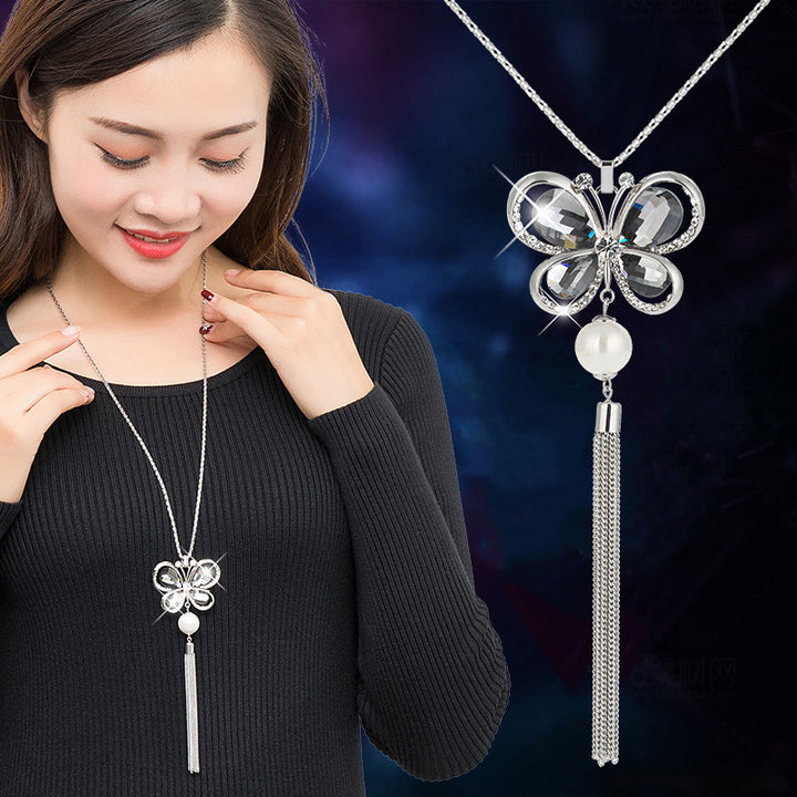 Chaîne de pull en cristal pour femmes accessoires de pendentif long