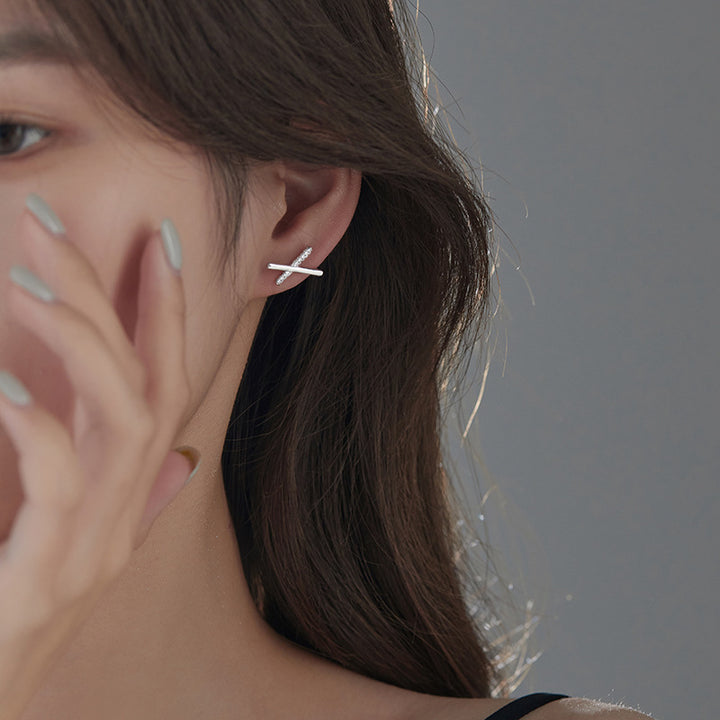 Style coréen One Style pour la modification du visage à double port boucles d'oreilles suspendues