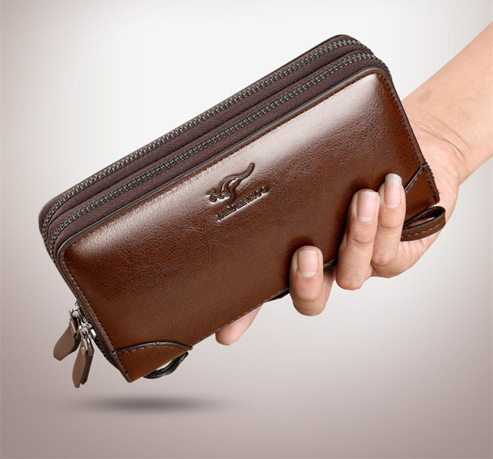 Herren -Doppel -Reißverschluss -Handtasche