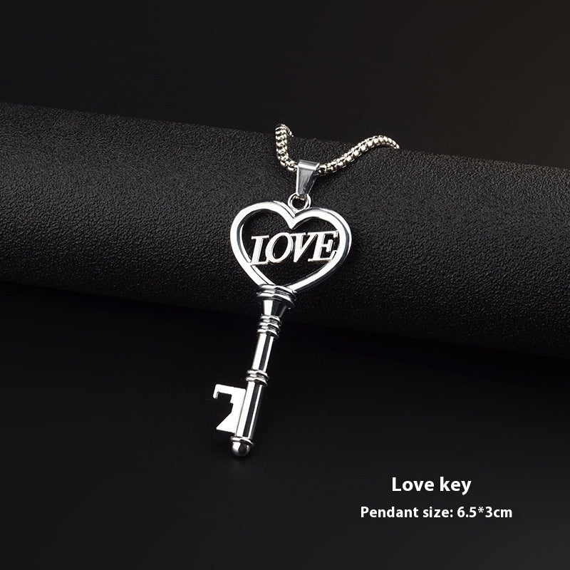 Smart Key Love Titanium Steel halskjede