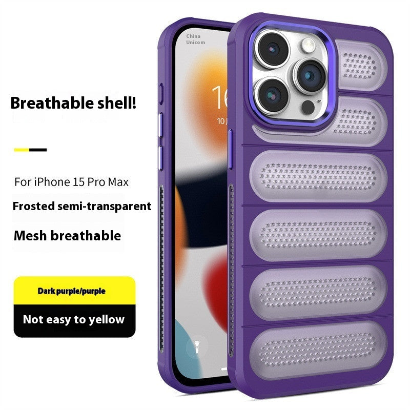 Applicable 15 Cooling Grid Phone Case Iphone14 Protective Sleeve