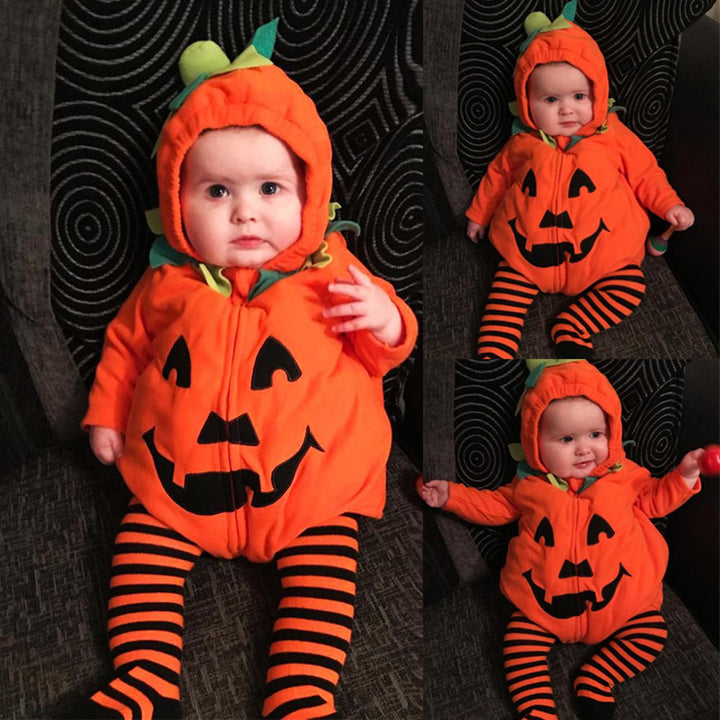 Детски Хелоуин тиквен костюм сладък без ръкави