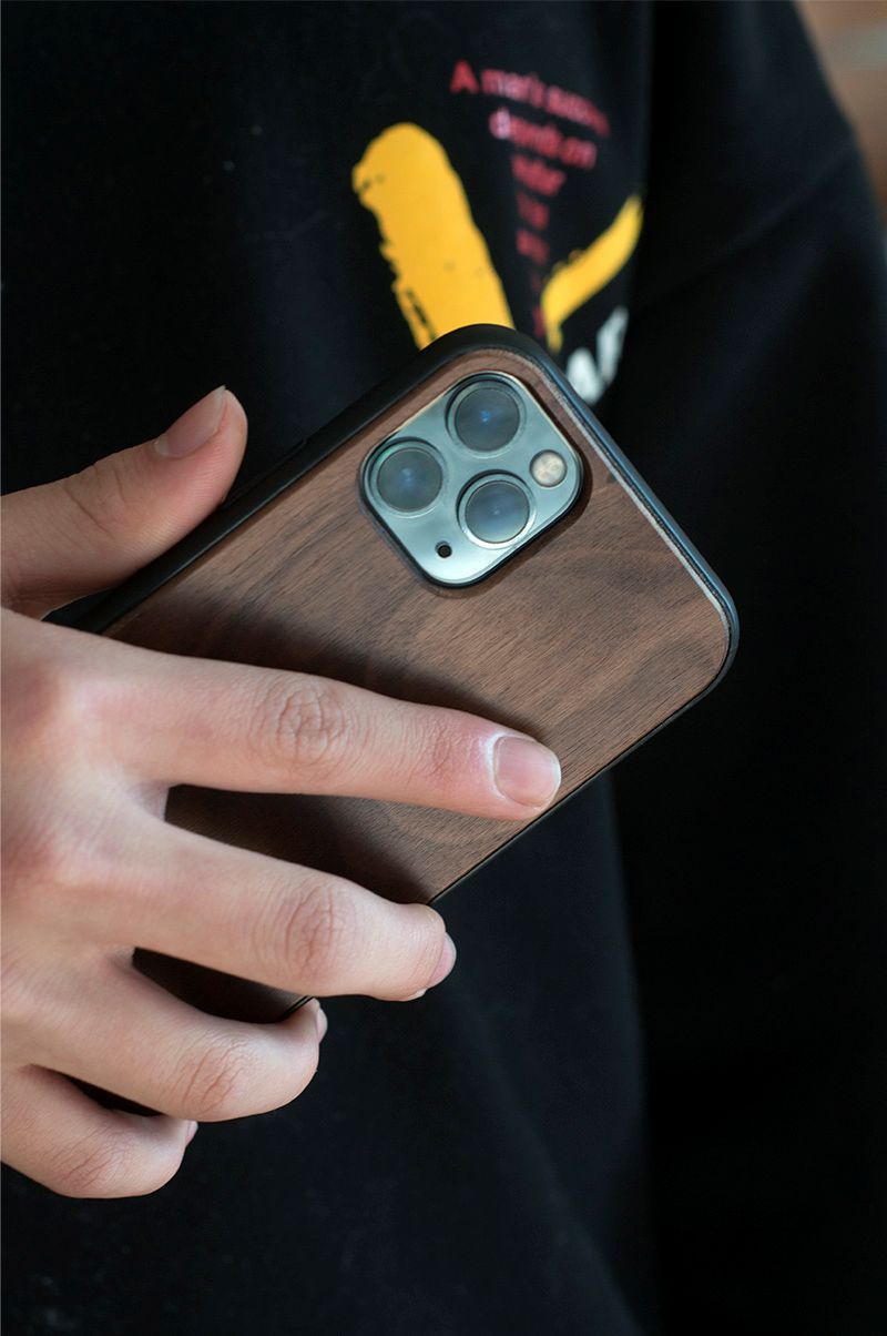 Houten beschermende shell creatieve telefooncase