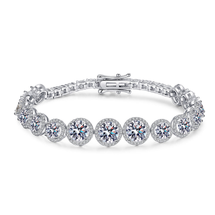 925 Sterling Silver Full Inlaid Moissanite Women's Sparkling Ins Starry Bracelet