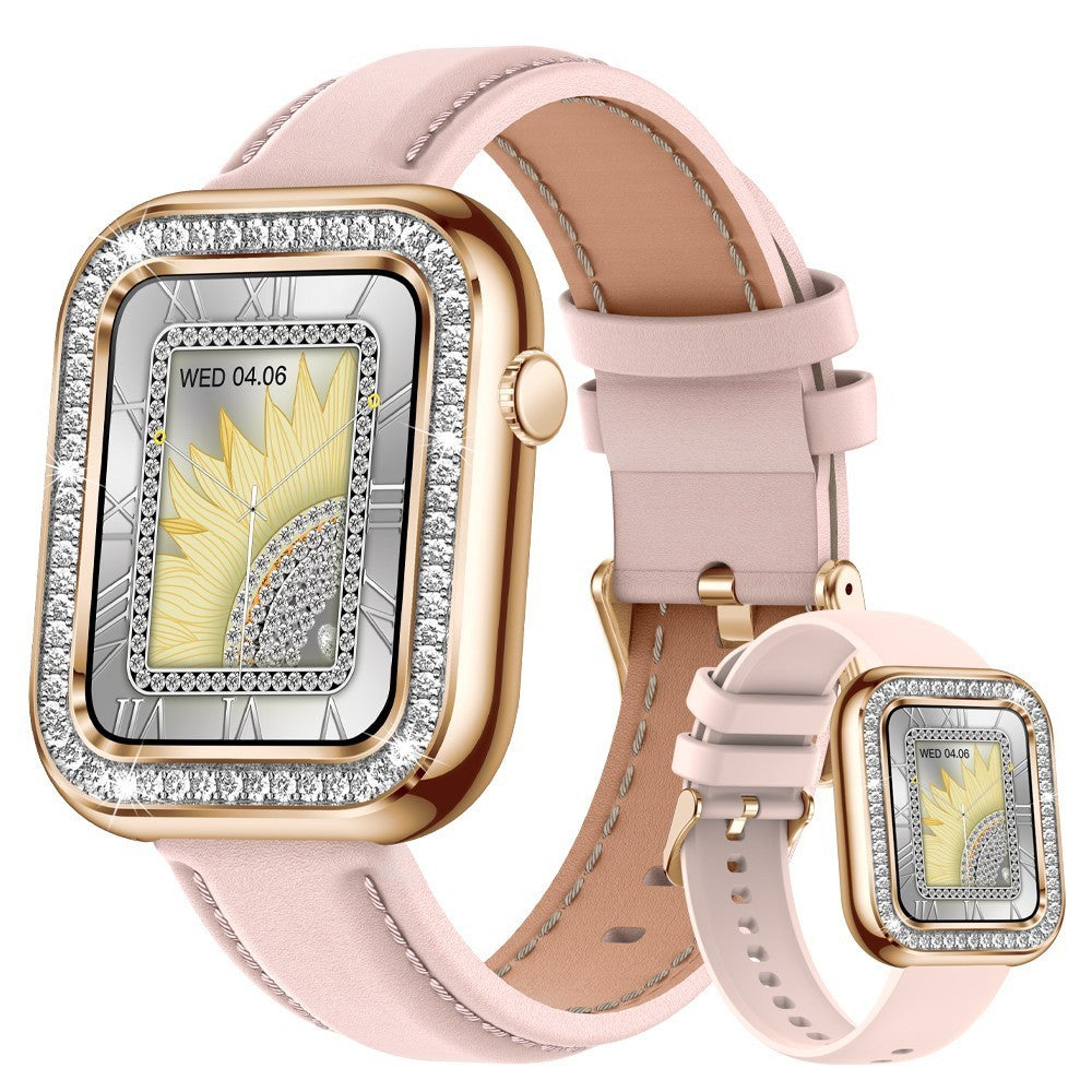 New Square Fashion Women Smart Wall Wallwatch Diamond Waterproof