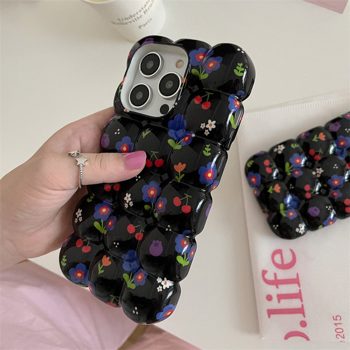 Retro Cherry Small Floral Plaid Phone Case