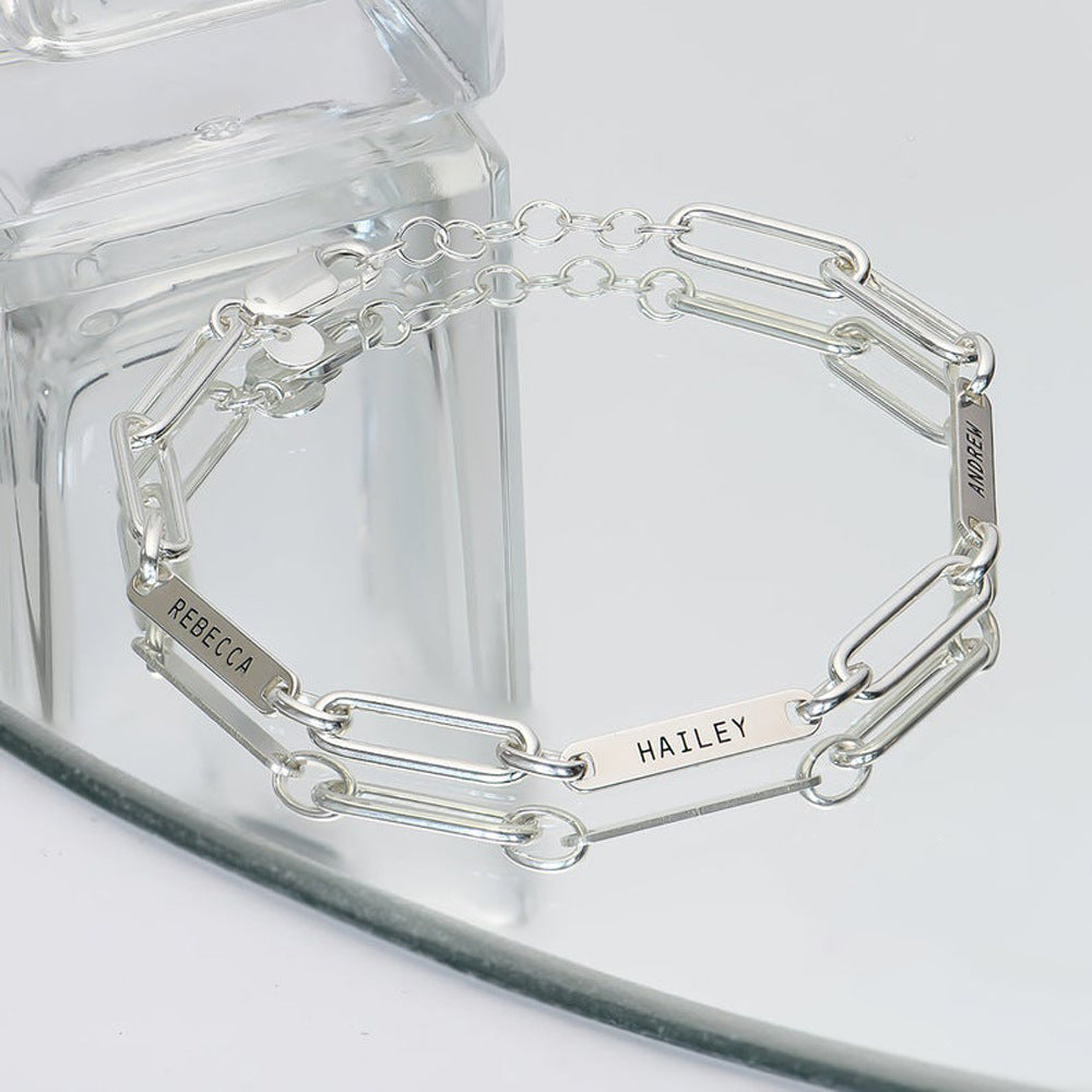 Personalizzazione del braccialetto a catena rettangolare multi -nome fai -da -te