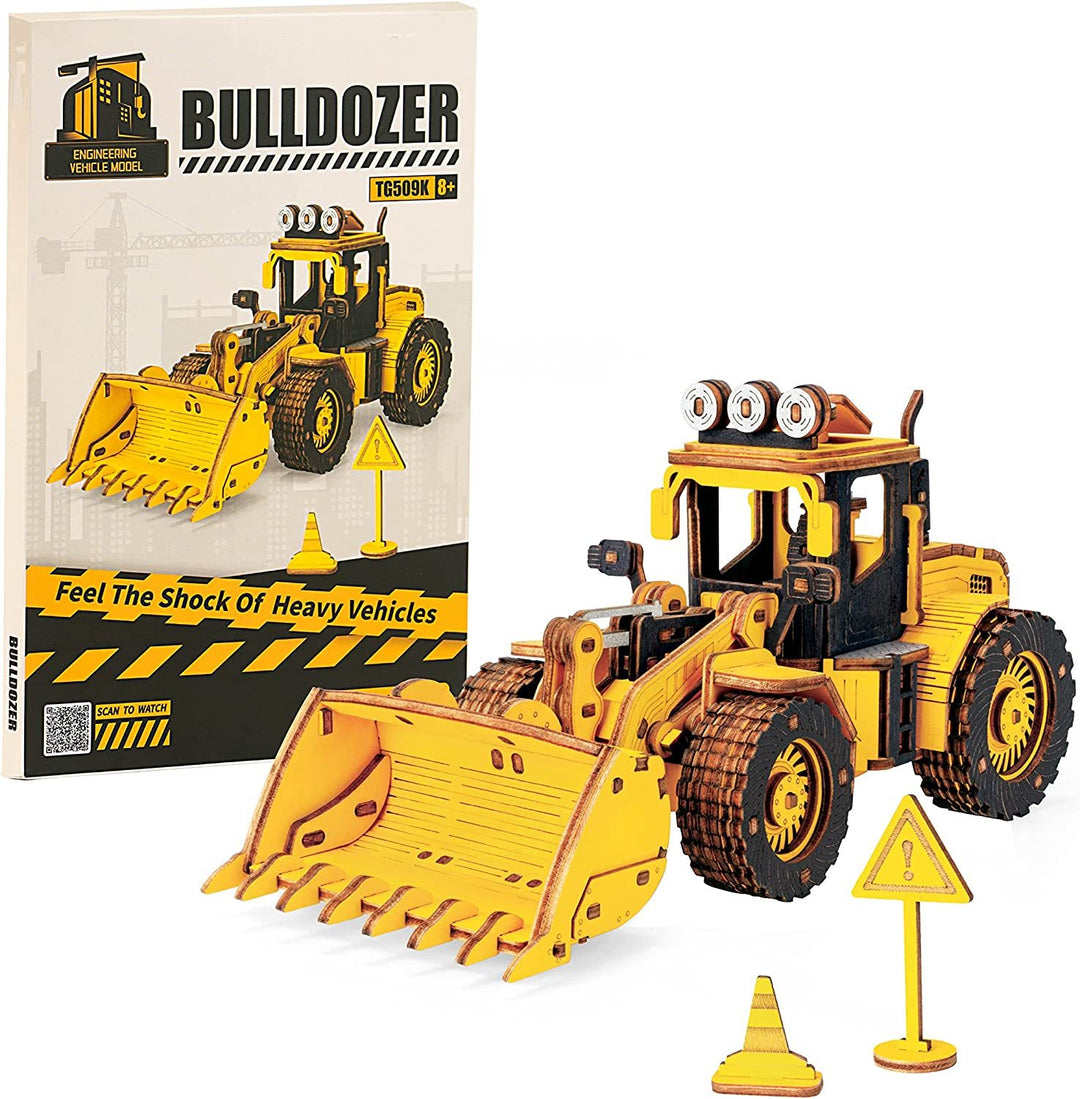 Robotime Rokr Construction Vehicles Truck Toys Set 3D houten puzzels voor jongens Toddlers Verjaardag