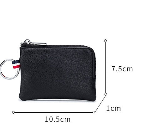 Herrmynt Purse European och American Leather Mini Wallet Soft Leather Zip Coin Driving License Key Case Card Holder Ultra-Thin