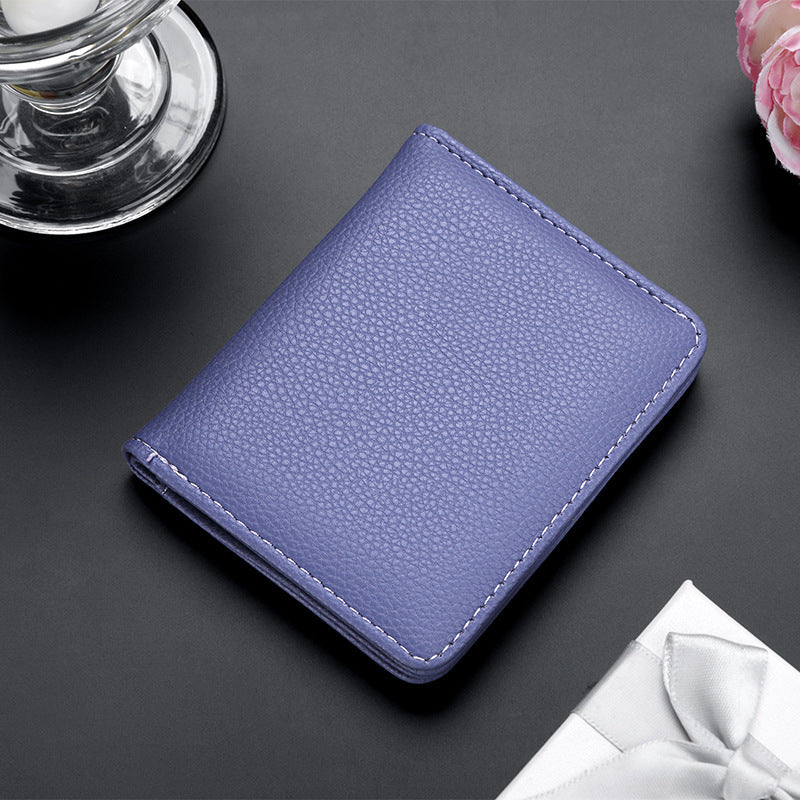 Fashion Casual Money Lychee Pattern Short Wallet