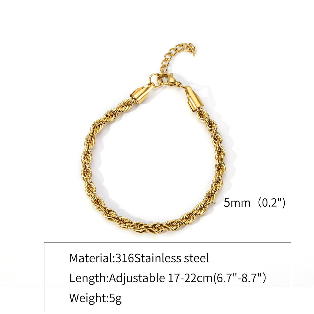 Stainless Steel Hemp Flowers Chain For Both Male And Female Titanium Steel Bracelet