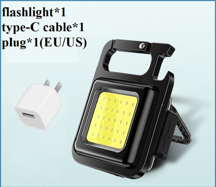 Mini draagbare zaklamp oplaadbare glans Cob sleutelhanger licht LED werk licht USB lading noodlampen buitenkamperenlicht
