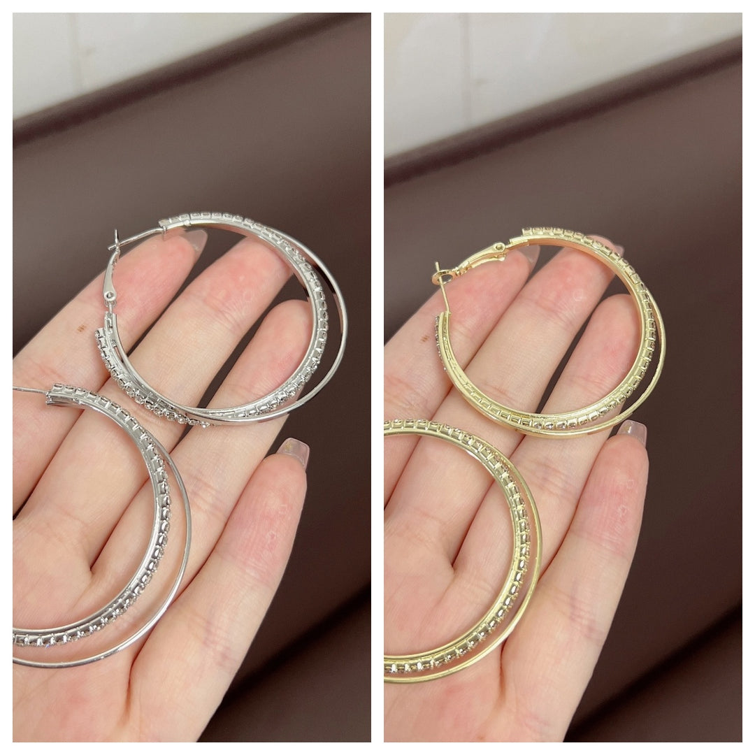 Diamond Simple Bracelet Earpe d'oreille boucle coréenne simple