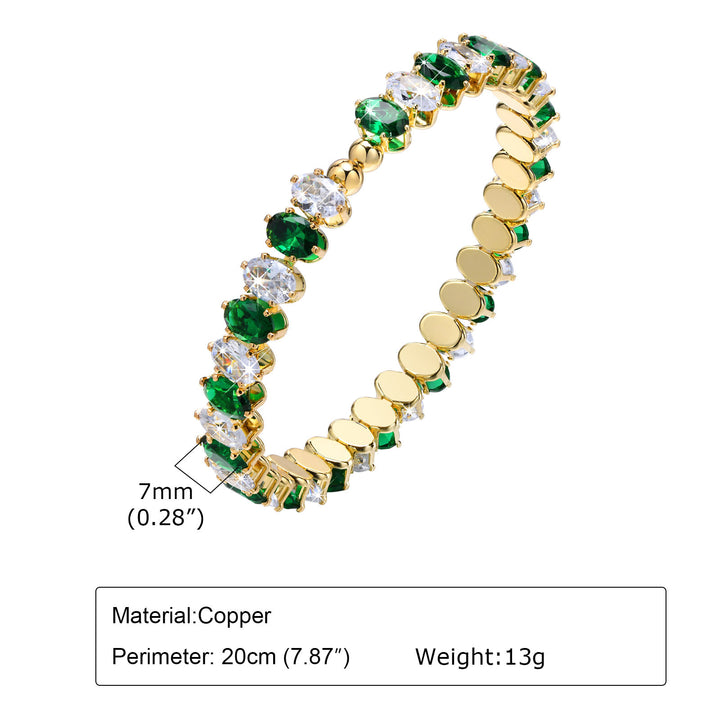 Bracelet de zircon ovale coloré des femmes de la mode
