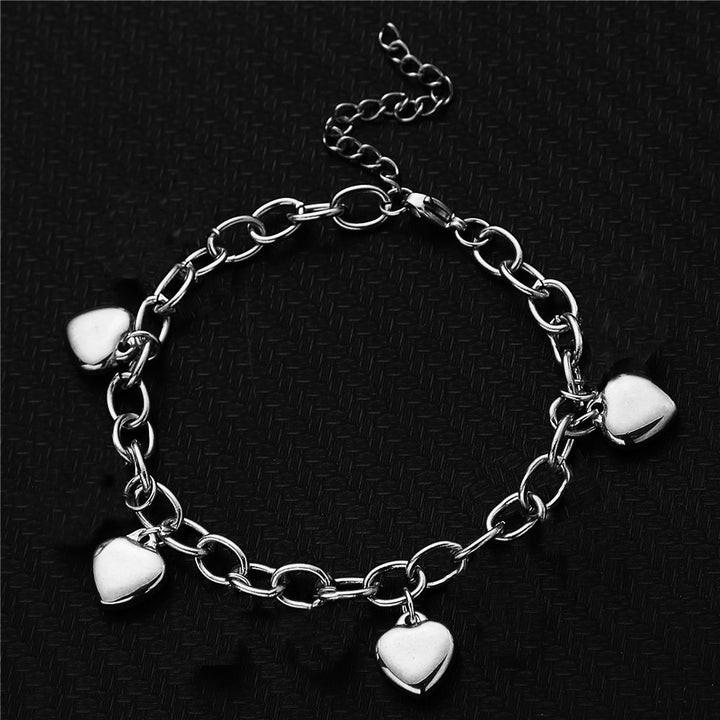 Stainless Steel Clip Chain Thick Straps Lock Pendant Stacking Bracelet