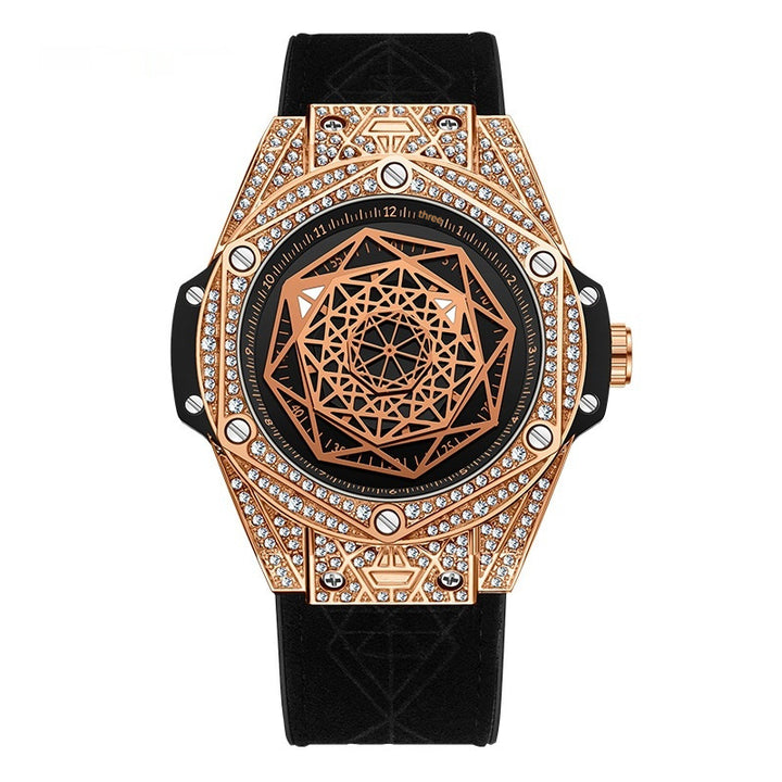 Orologio da uomo geometrico diamante