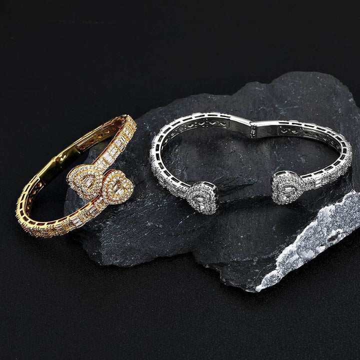 Bracelet de zircon en forme de cœur pour hommes et femmes