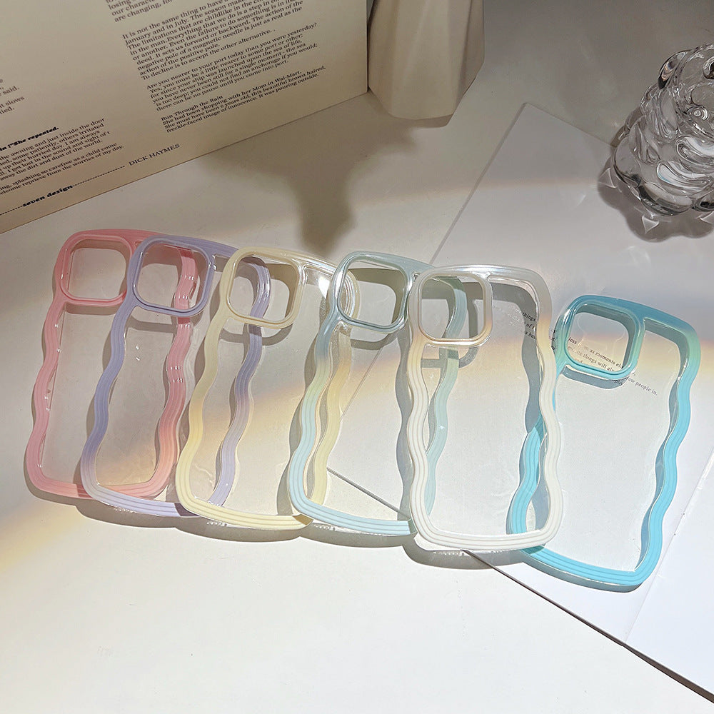 Wave Border Solid Color Phone Case Cover
