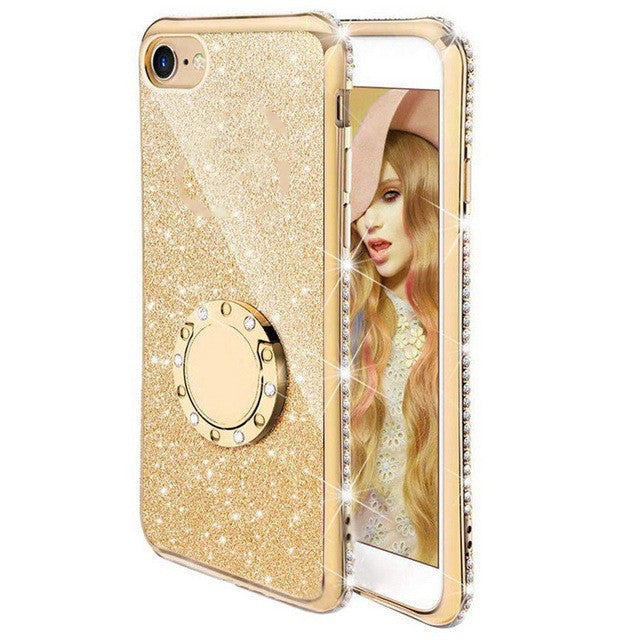 Подходящ за Edge Drill Glitter Card Mobile Phone Case Protector Protector