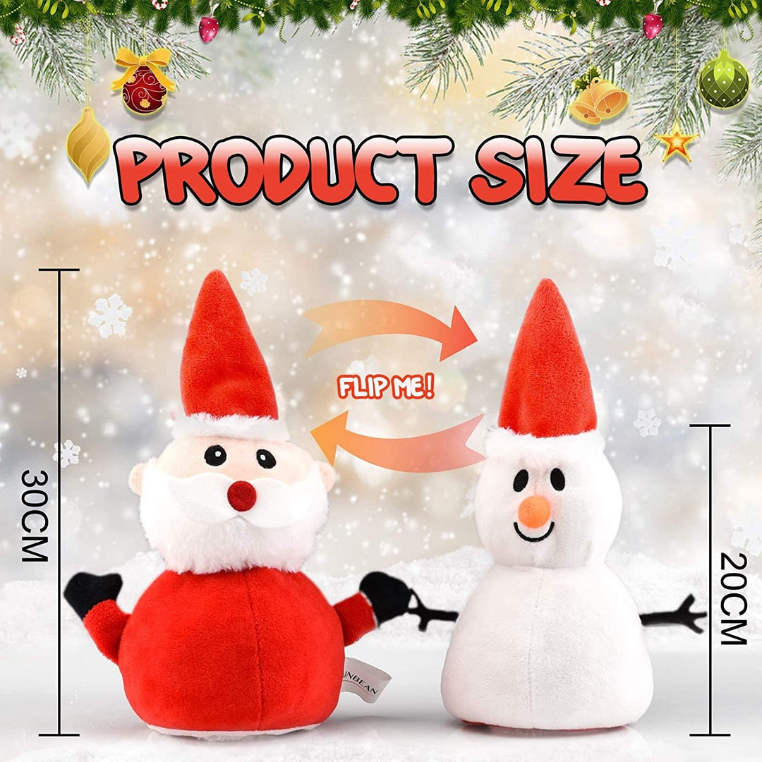Santa Peluş Snowman Peluş Peluş Oyuncak Tersinir Noel Noel Baba Çift Taraf Doldurulmuş Peluş Pelshie Yumuşak Bebek Yeni Yıl Günü Hediyesi Çocuklar için Amazon Platformu