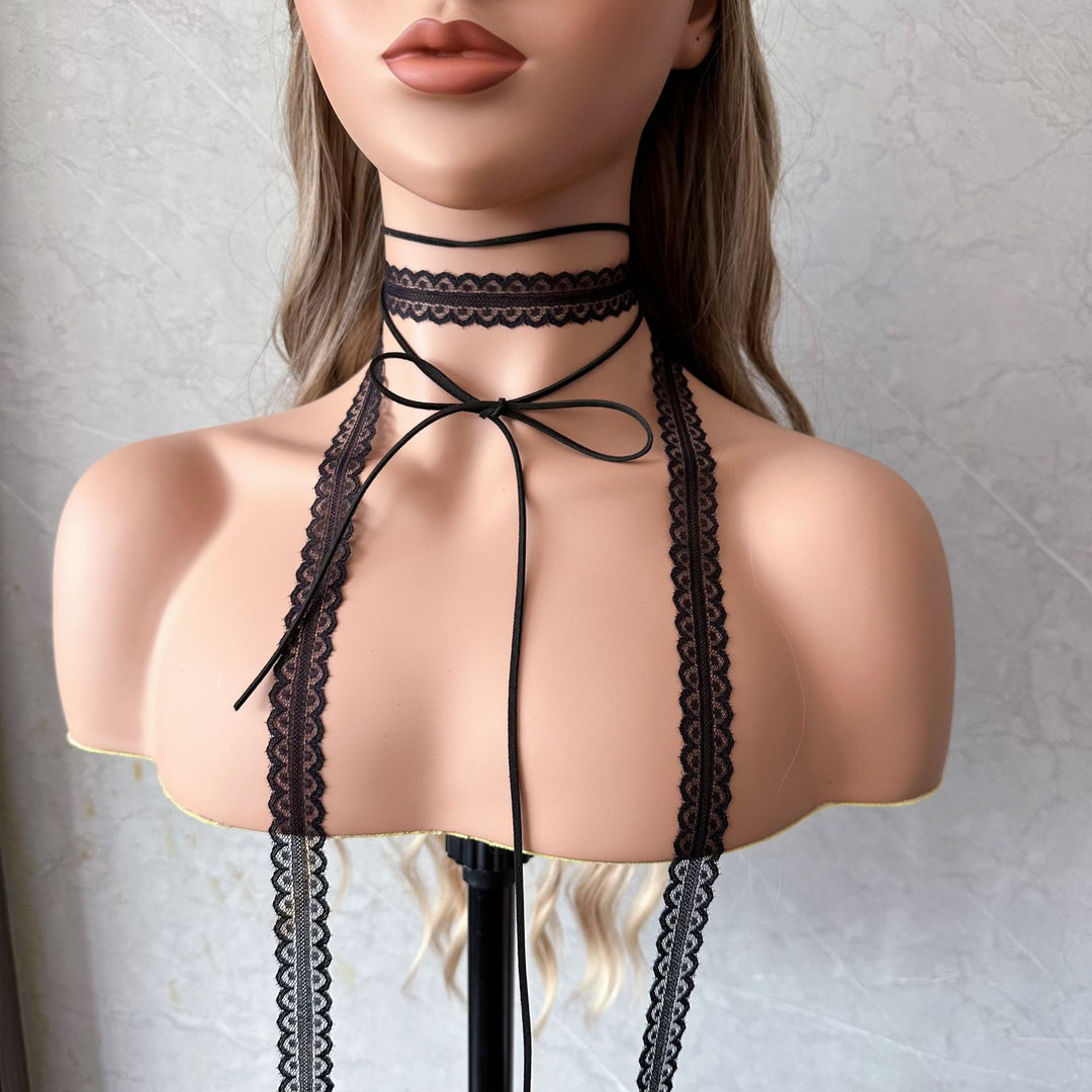 Collar de encaje de estilo de ballet de diseño gemelo de múltiples capas