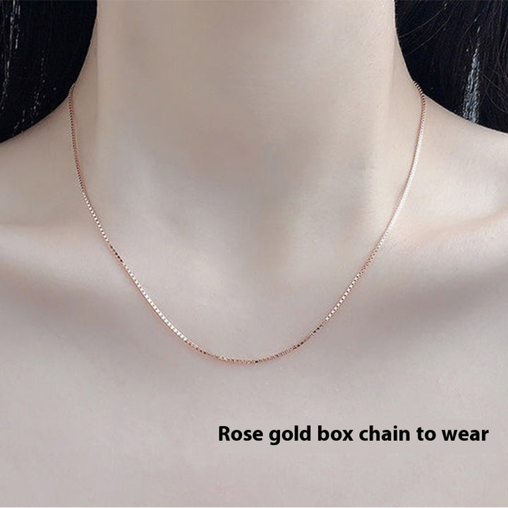 Entire Sterling Silver S 925 Million Energy Chain O Word Box Chain Electroplated Platinum 18K Gold