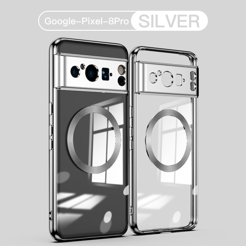 Phone Case 7a Electroplating Magnetic Transparent Drop-resistant