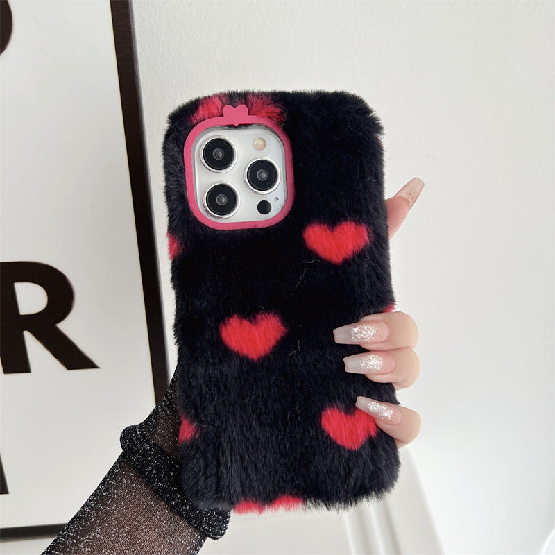 Japan en Zuid -Korea Plush Loving Heart Phone Case