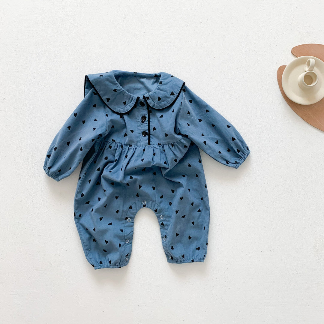 Macacão de bebê outono velado cotelinho de traje de bebê