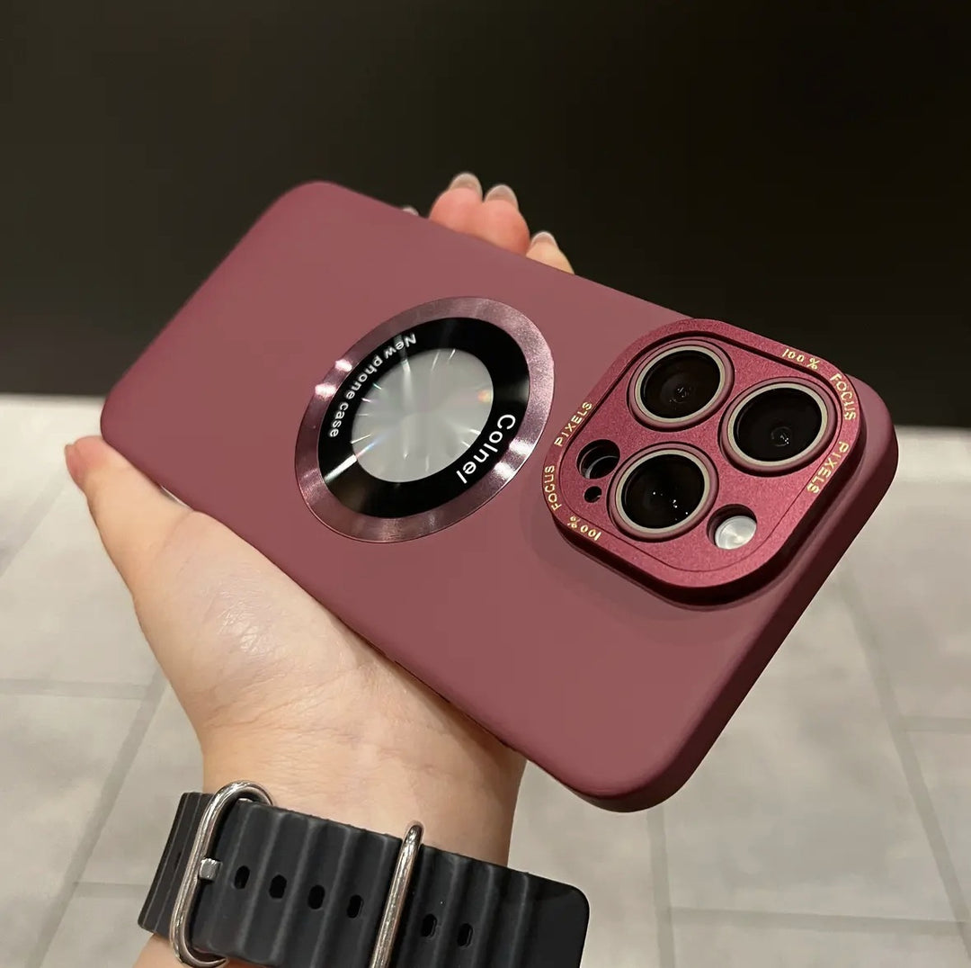 Metal Lens Frame Frosted Phone Case