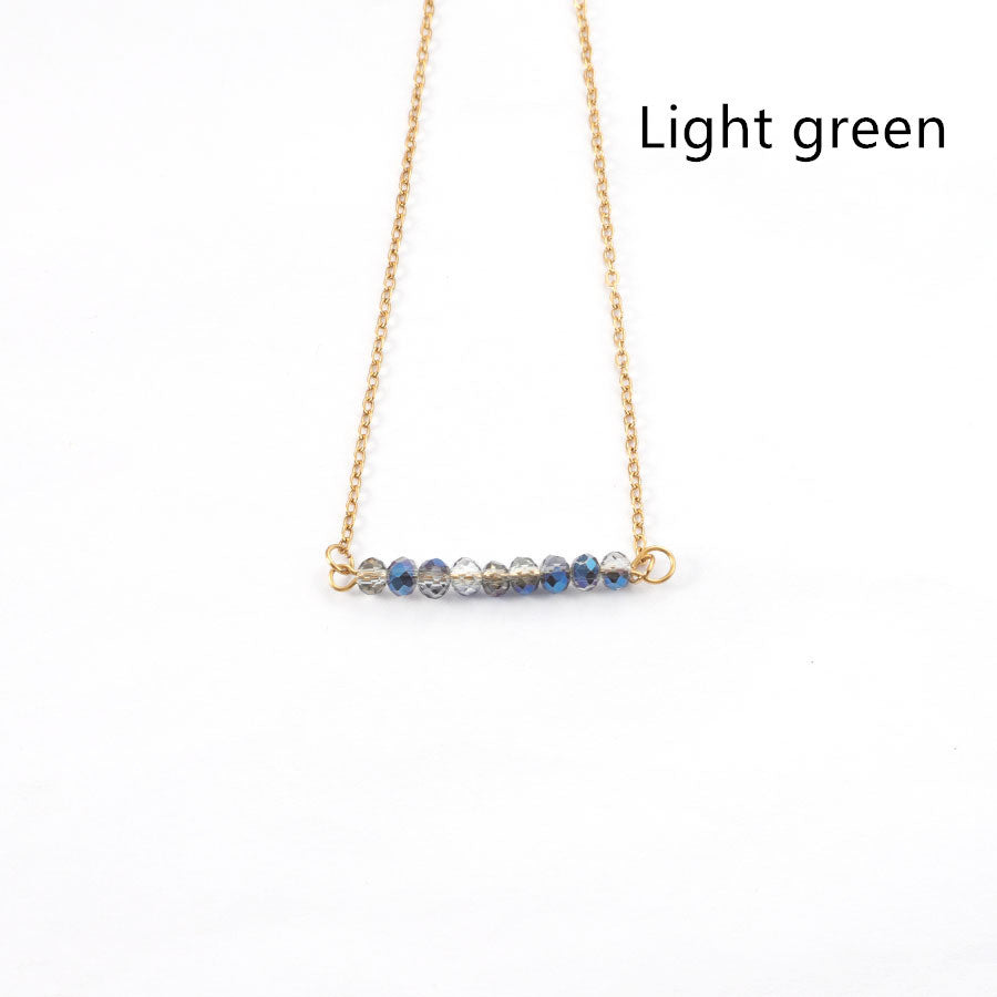 Collier en pierre en verre de 4 mm chaîne en acier inoxydable