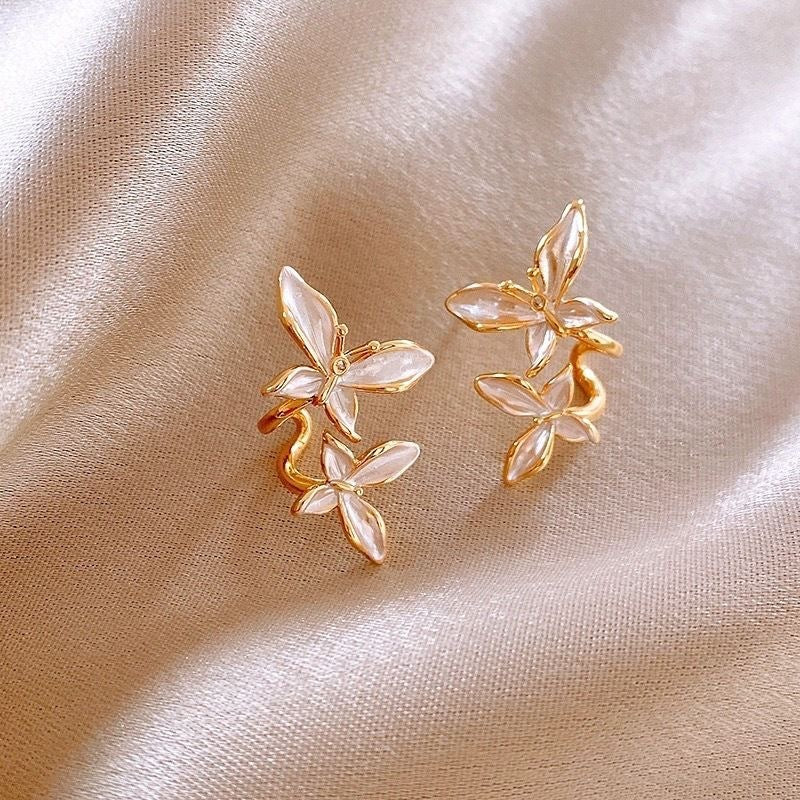 Stylish Vintage Double Butterfly Earrings