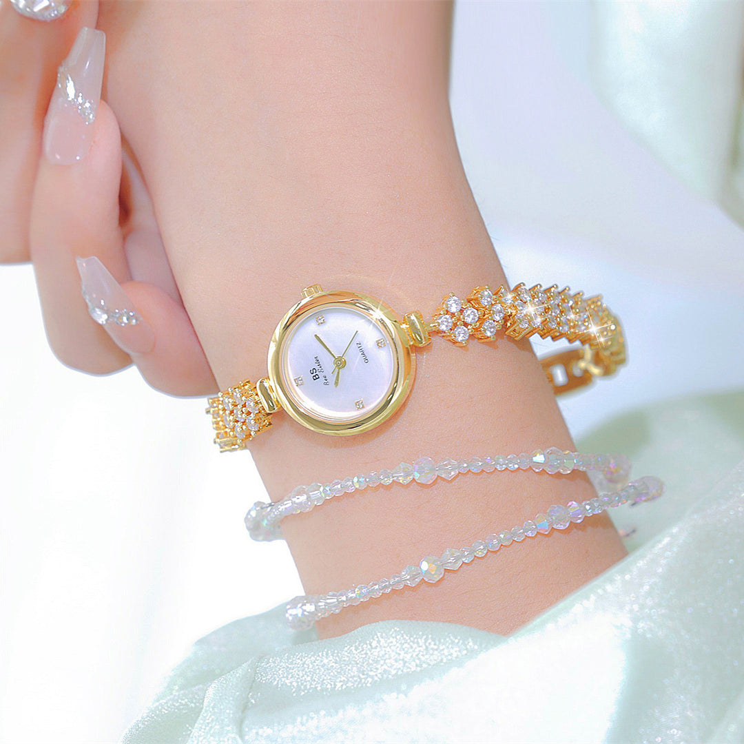 Mermaid Light Luxury Diamond kleine Gold- und Silberkette Uhr