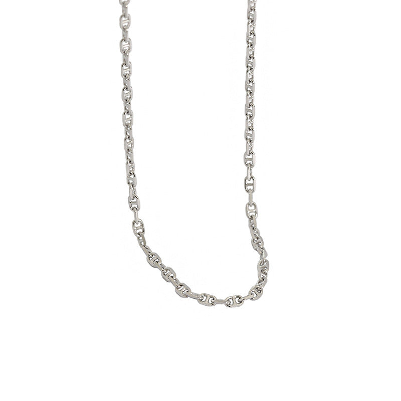 Frauenmode einfache Nischen -Sterling -Silber -Halskette
