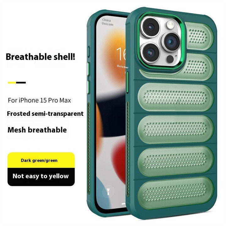 Applicable 15 Cooling Grid Phone Case Iphone14 Protective Sleeve