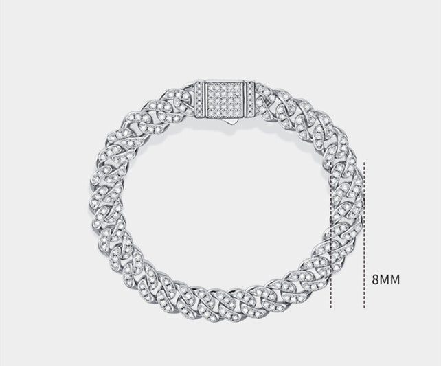 Silver Moissanite A Guiding Light Bracelet For Men And Women