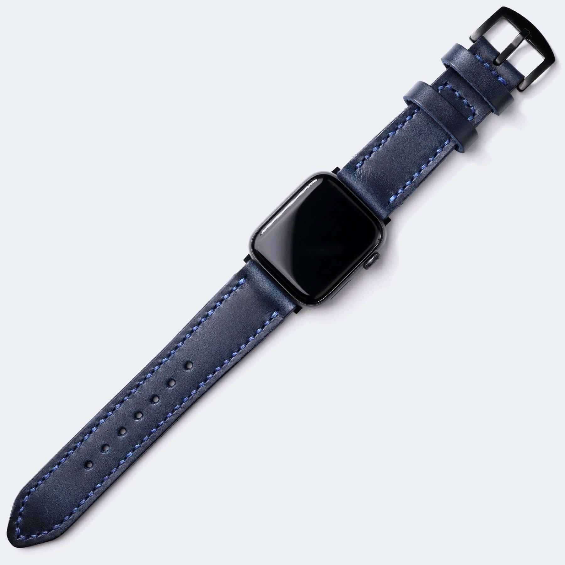 Apple Watch 7 45 MM Handmade Leather Band Strap Blue