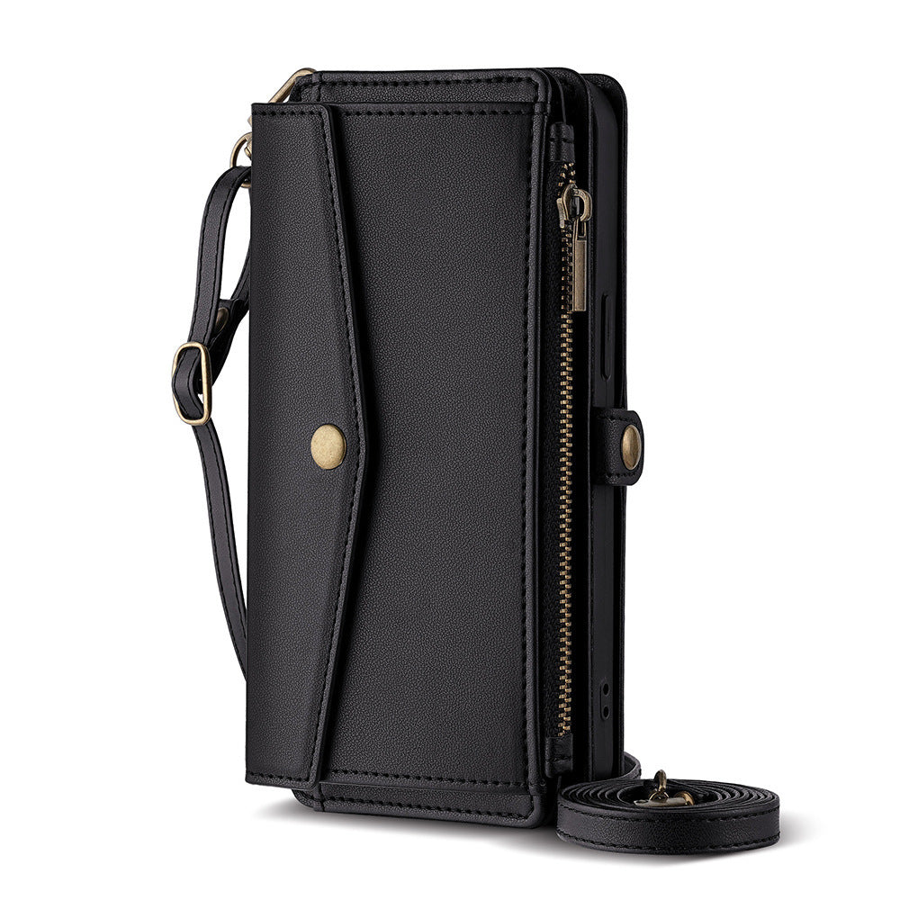 Anti-fall crossbody beskyttende skinnveske