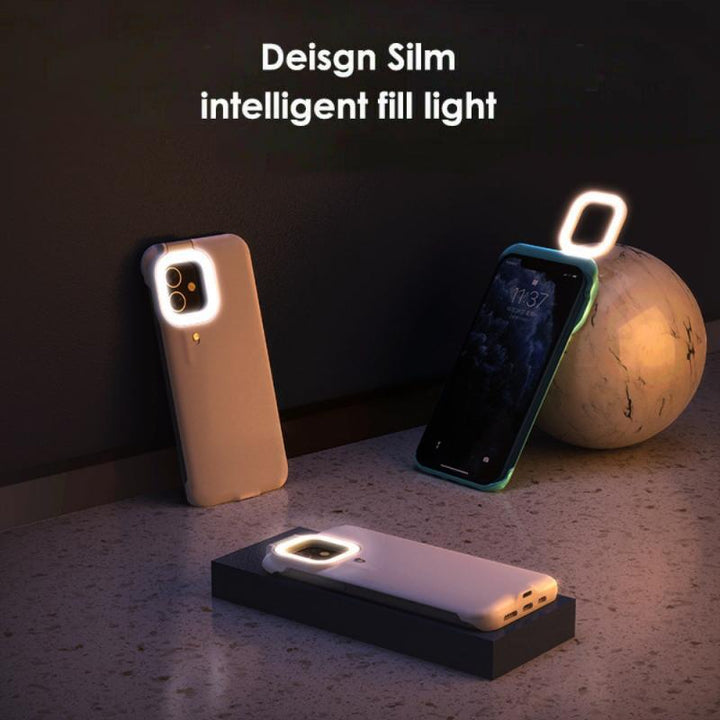 Schoonheid vul lichte cover schoonheid telefoonhoes shell selfie light up case